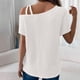 thumbnail image 3 of Top de manga corta de punto con hombros descubiertos para mujer - Blusa informal ligera - Conjunto de verano de color liso - S-XXL, 3 of 6