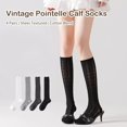 thumbnail image 2 of CoCoMangos Women's Sheer Slouch Knee High Socks Argyle Pattern Calf Boot Stockings, 2 of 7