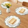 thumbnail image 2 of Placemats Set of 6 Leather Placemats for Kitchen Dining Table Decor Washable Table Placemats Wipeable Table Mat Dark Green 13.4inch, 2 of 6