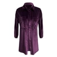 thumbnail image 2 of Noarlalf Velvet Tops for Women Velvet Shirt Women Women's Velvet Loose Sleeve Long Blouse Top Purple L, 2 of 7