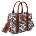 thumbnail image 3 of Wrangler Tote Bag for Women Western Shoulder Purses Boho Aztec Satchel Handbags, Angel Diamond Grey-Guitar Strap M, 3 of 7