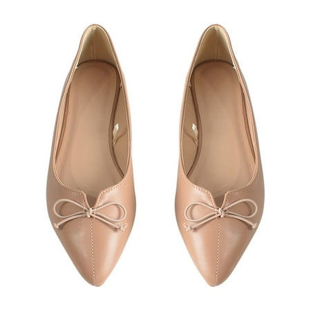 

WQJNWEQ Women s Flats Shoes Leisure Fashion Ladies Round Toe Bow-Knotable Shoes Comfort