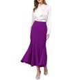 thumbnail image 2 of INSPIRE CHIC Women's Fishtail Long Skirt High Waist Work Office Maxi Mermaid Skirts M Purple, 2 of 5