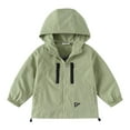 thumbnail image 2 of NAISIBABY Boys Windbreaker Jacket, with Pockets Zipper Active Fit Fashion Hooded Lightweight Coat Army Green 11T, 2 of 3