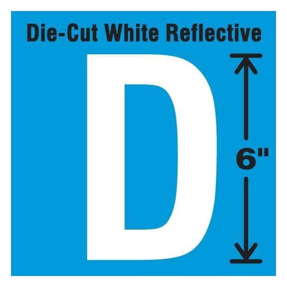 Stranco Letter Label, Vinyl, 6 in H, 3-3/8 in W DWR-6-D-EA