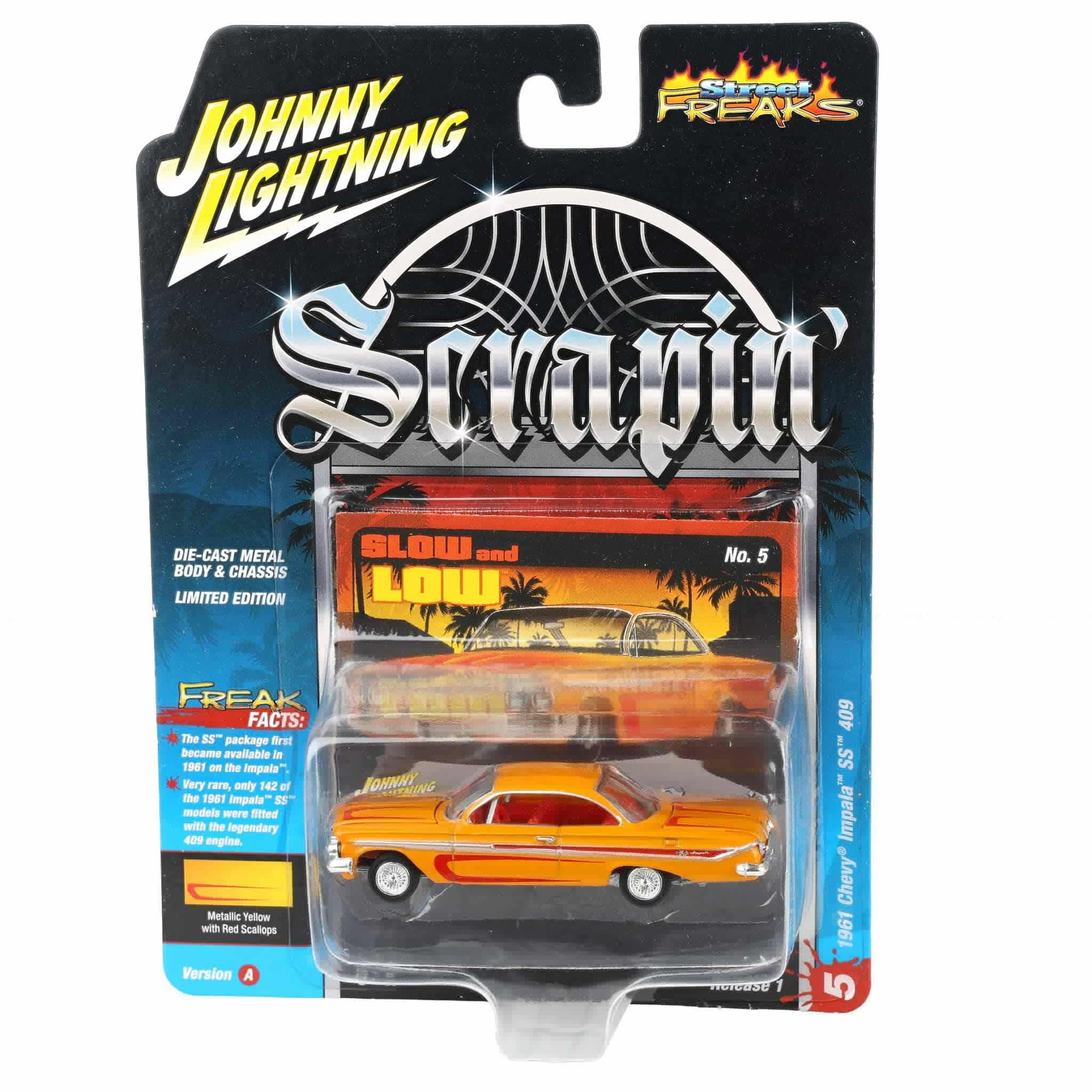 Johnny Lightning 1:64 Street Freaks Ver A 1961 Chevy Impala Ss 409 Yellow