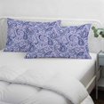 thumbnail image 3 of Purple Navy Blue Pillow Covers, Linen Long Throw Pillow Case, Retro Botanical Abstract Art Holiday Pillow Protector Decorative Cushion Cover for Living Room/Bedroom 16" x 24", 3 of 8
