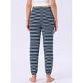 thumbnail image 4 of DARING DIVA Women's Drawstring Elastic Waist Cotton Pajama Pants XS Navy Stripe, 4 of 6