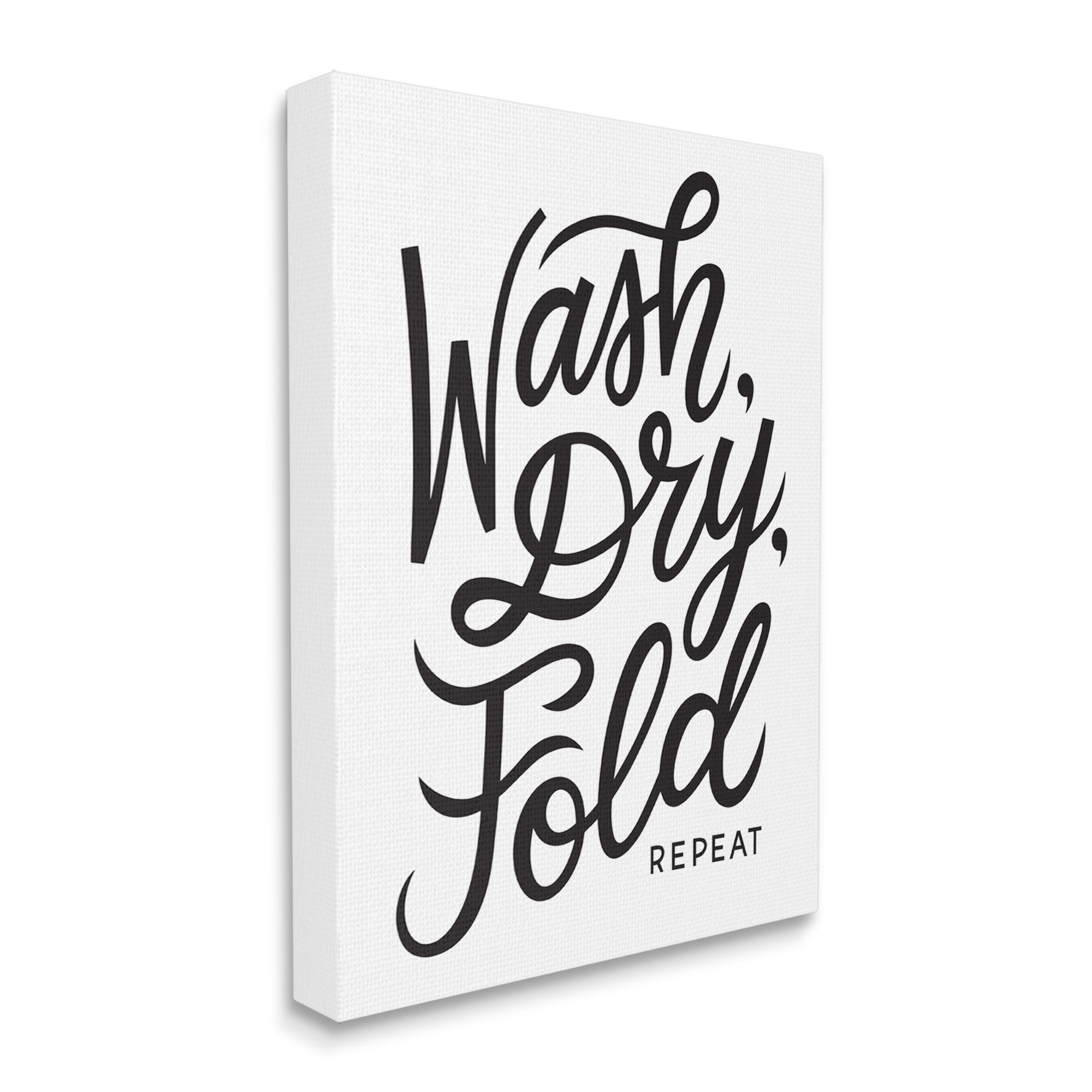 Stupell Industries Wash Dry Fold Text Laundry Typography Sign Canvas Wall Art, 30 x 40, Design by Jalynn Heerdt