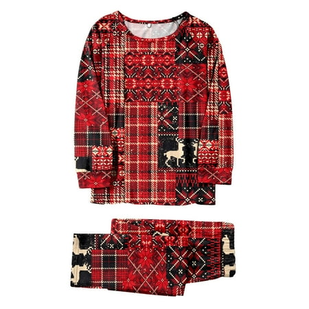 

Nomeni Wear Mother Piece Set Home Snow Christmas Printed Parent Set Pajamas Two Warm
