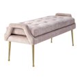 thumbnail image 1 of TOV Furniture Eileen Banc en Velours/acier Inoxydable 20.3"H Rose/or, 1 of 7