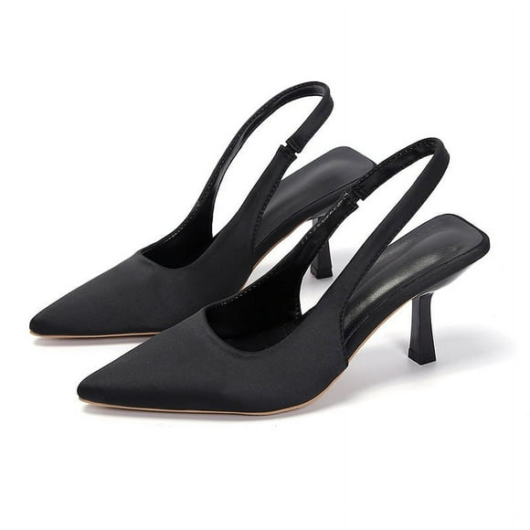 Sandales à Talons Hauts Bout Fermé Dos Ouvert Bride Arrière Nouvelle Bouche Peu Profonde Bout Pointu Chaussures à une Seule Couche Talon Aiguille Talons Hauts