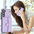 thumbnail image 6 of Compatible with Samsung Galaxy S23 Plus Wallet Case with Crossbody Strap and Wrist Strap, RFID Blocking Stand PU Leather Credit Card Holder Cell Accessories Phone Cover Magnetic Buckle - Violet, 6 of 9