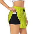 thumbnail image 2 of Haiem Yellow Women's 2 in 1 Running Shorts - Lightweight Athletic Workout Gym Yoga Breathable Sports Shorts Liner with Phone Pockets-X-Large, 2 of 9