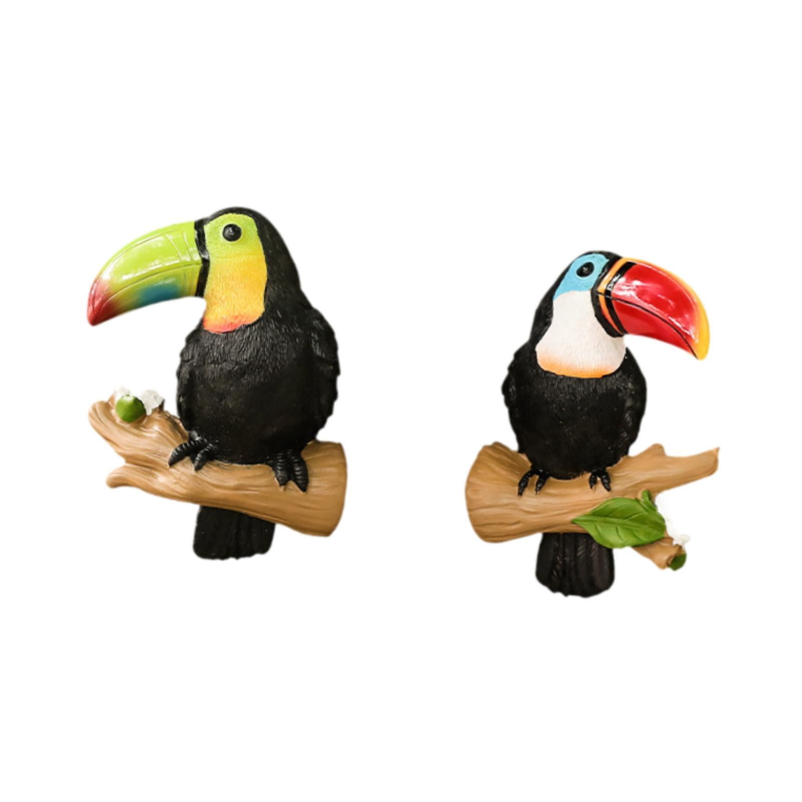 figatia 2 Pieces Parrot Tree Hugger Garden Statue Bird Sculpture for Landscape Porch