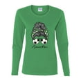 thumbnail image 3 of Messy Bun Soccer Life | Mom Life Game Day Vibes Sports Lover | Mother's Day Sports Womens Long Sleeve T-Shirt, Kelly, XL, 3 of 5