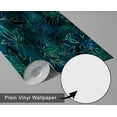 thumbnail image 6 of S4Sassy Peel and Stick Wall Covering, Outline Floral Leaf Print Removable Walls Wrap - Blue Instant Wall Makeover Mural for Bathroom, Closet Interior - Self-Adhesive Wallpaper Vinyl - 25"x60", 6 of 9