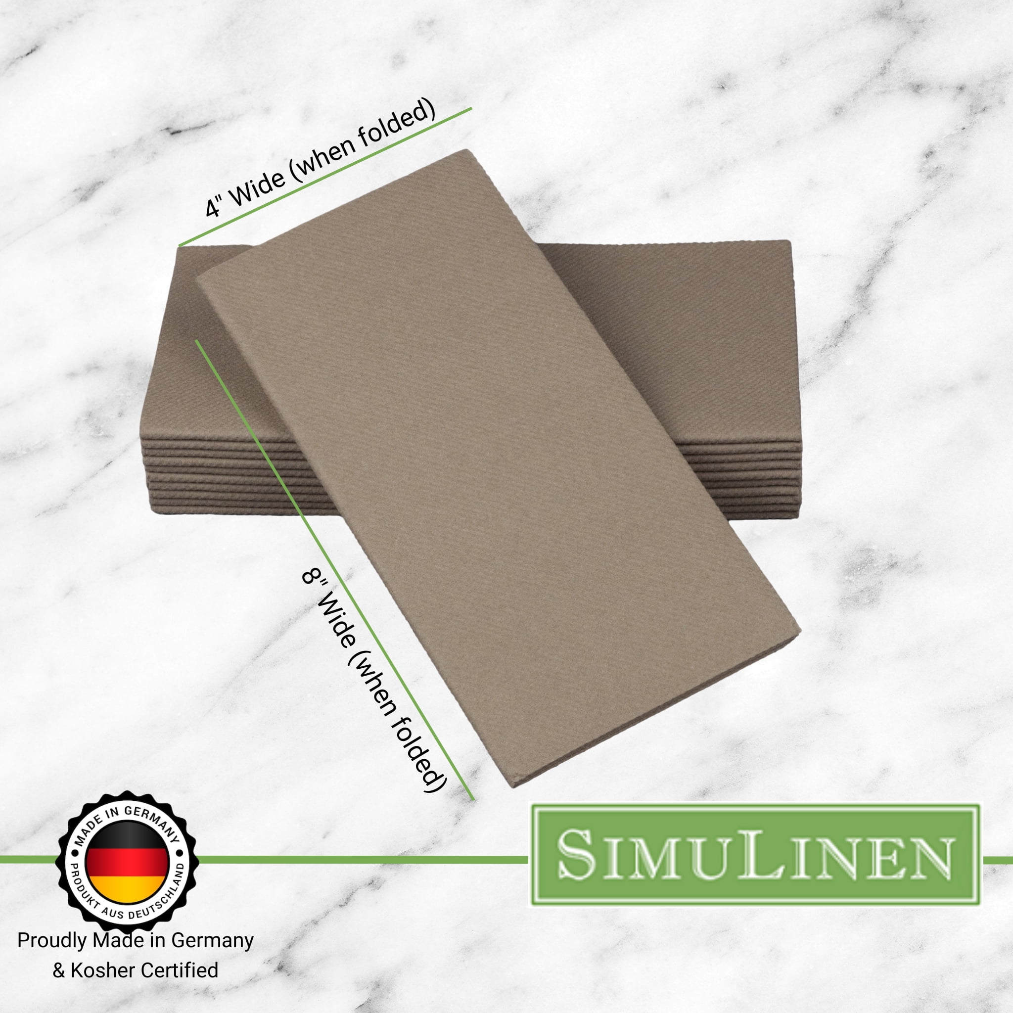 SimuLinen 16"x16" Signature Color Dinner Napkins - BEIGE GREY - 50 Napkins