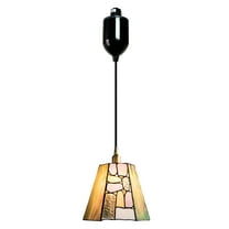 Kiven H-Type Track Lighting Pendants Adjustable Height,Antiqued h Track Pendant Lights with Glass Lampshade,Decorative Track Lighting Fixture for Hallway Restaurant Kitchen Island Cafe(1-Light)