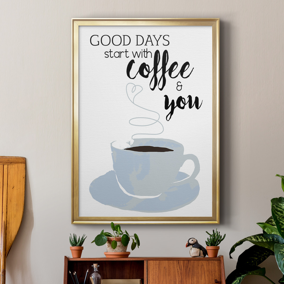 Start With Coffee & You Premium Framed Print - Ready to Hang