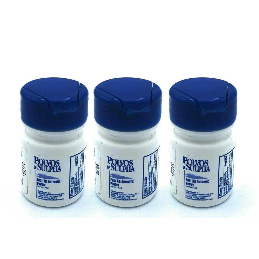 Polvos de Sulpha First Aid Antibiotic Powder. For Minor Cuts, Scrapes