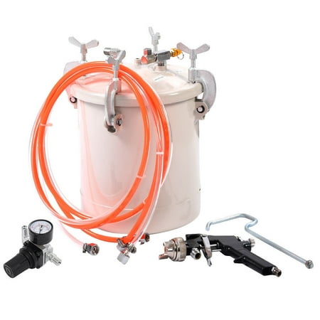 - GHP 2.5-Gallon Tank Capacity 58-PSI Max High Pressure Pot Air Paint Spray Gun Kit