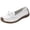 White, variant on Women's Leather Bow Loafers, Women's Comfortable Lightweight Penny Loafers Slip On Business Casual Dress Shoes Work Office Flats Walking Shoes Driving Mocs for Women, Light Gray 5.5