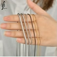 thumbnail image 2 of Stainless Steel Silver Gold Black Round Snake Chain Necklace Women Men 16-30'', 2 of 8
