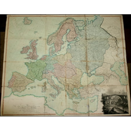 LAMINATED POSTER Map of Europe drawn from all of the Best Surveys and Rectified by Astronomical Observations POSTER PRINT 24 x
