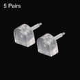 thumbnail image 3 of 5 Pairs TPU High Heel Tips Shoes Replacement Tap Caps 2.4mm Pin, 12x12mm U-Shape Heel Repair Caps, Transparent, 3 of 5