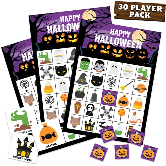 Halloween Games For Kids Party - Halloween Bingo Game for Up to 30 Players