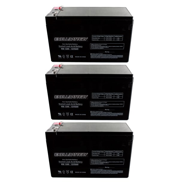 3 Pack 12V 8Ah APC SmartUPS XL 2200, SUA2200RMXL3U UPS Battery. Replaces UPG
