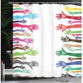 thumbnail image 4 of Ambesonne Colorful Shower Curtain, Charity United Hands, 69"Wx75"L, Multicolor, 4 of 5