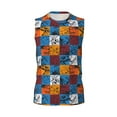 thumbnail image 6 of Lsque colorful plaid Dinosaur Print Men's Cotton Blend Sleeveless Muscle Shirts (S-3XL)- Moisture Wicking, Odor Protection, UPF 30+,Small, 6 of 8
