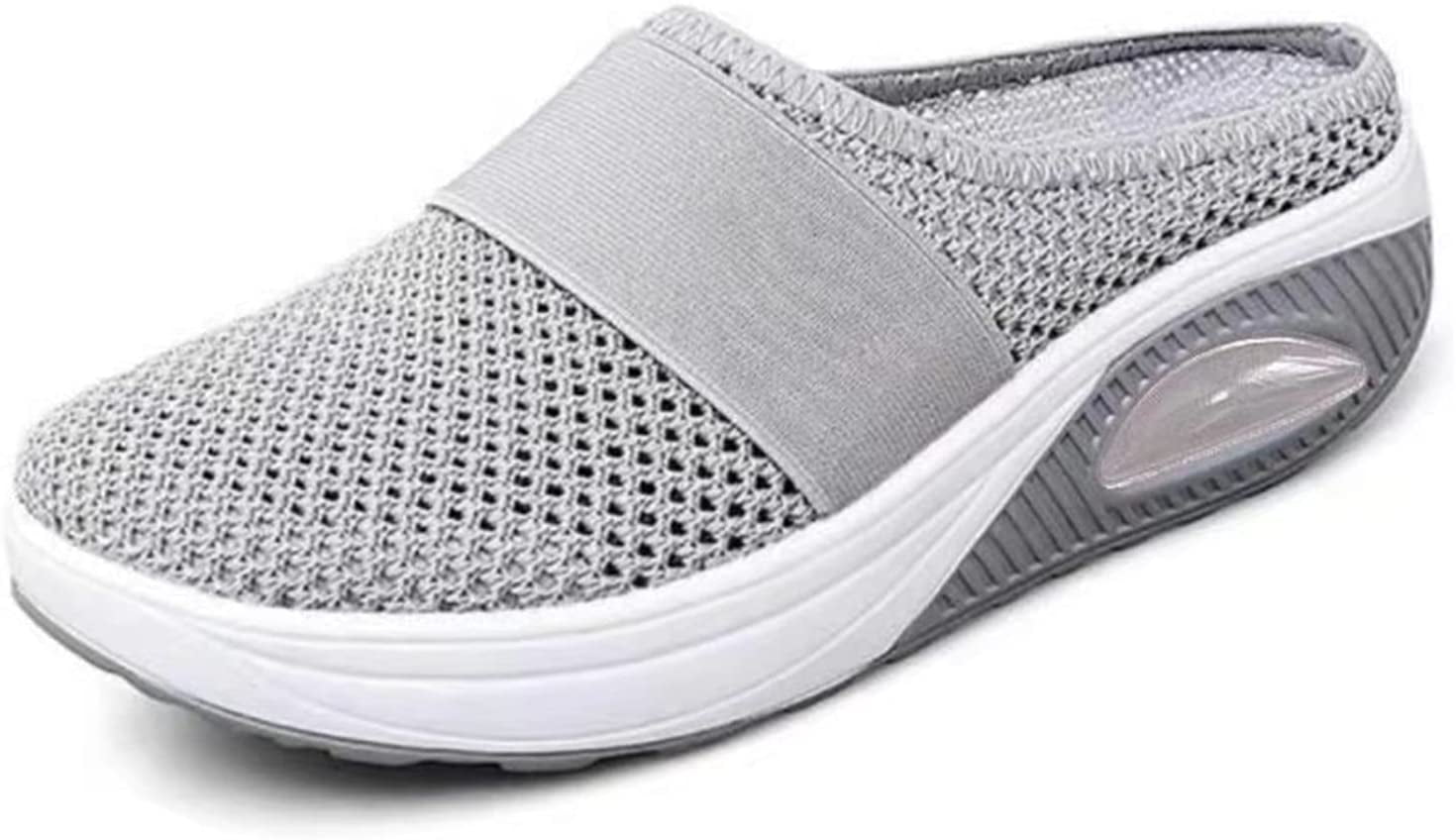 US-4,Black Orthopedic Diabetic Walking Shoes,Womens Mule Sneakers,Breathable with Arch Support Knit Casual Shoes Women's Air Cushion Slip-On Walking Shoes 