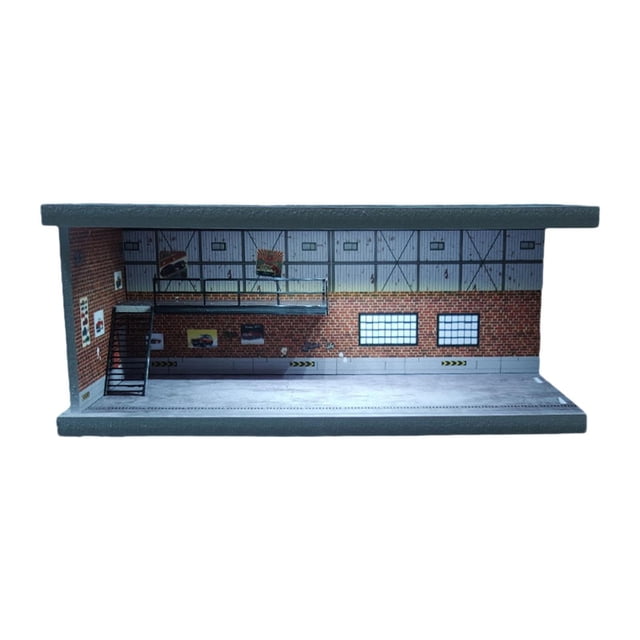 Caso de exhibición de modelo de automóvil a escala 1/64, garaje de automóviles con , con luz, adorno de protección de aleación acrílica modelo FC05