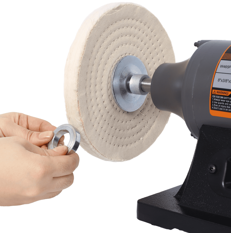 8-Inch Electric Bench Buffer Polisher, 80-Ply Wheels, Ideal for Metal Jewelry Wood