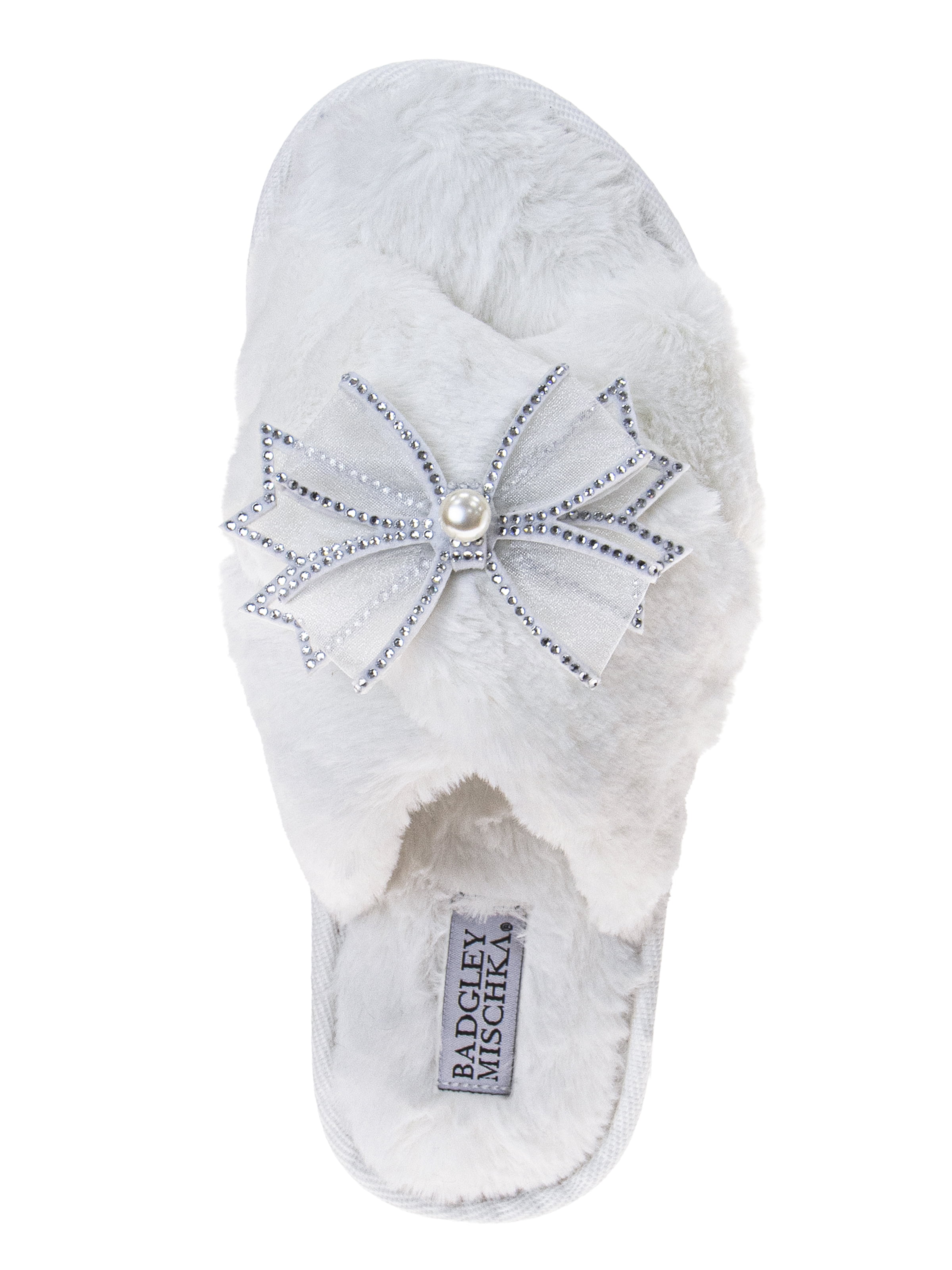 Badgley Mishka Women's Open Toed Slide On Slippers with Bow