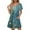 Blue, variant on Yotami Vacation Dress for Women Floral Print Summer Midi Dress with Pocket V-Neck Short Sleeve Boho Dress for Casual