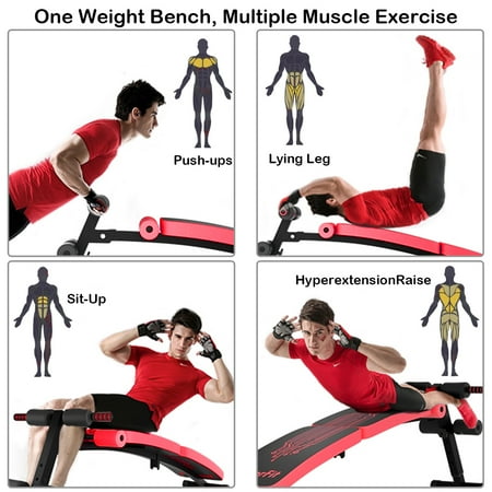 Superfit Folding Weight Bench Adjustable Sit Up Board Curved