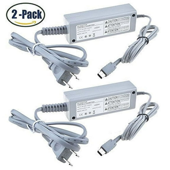 2-pack Wall Power AC Charger Supply Adapter Charger For Nintendo Wii U Gamepad