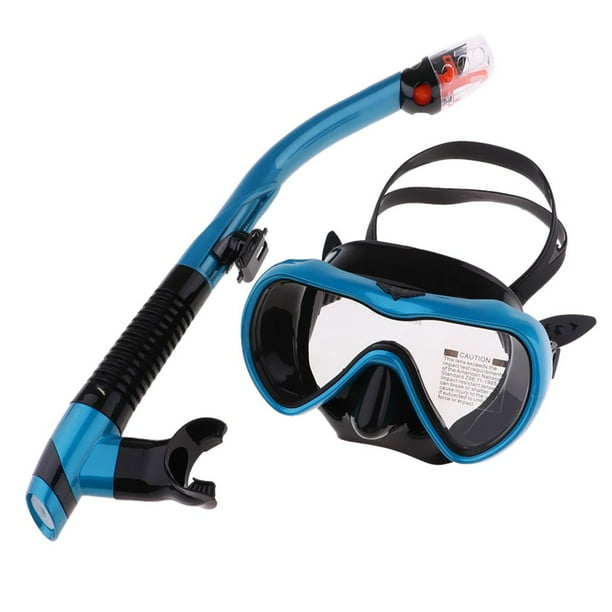 Máscara de snorkel antivaho, resistente a impactos, templada Azul