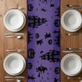thumbnail image 6 of Halloween Purple Table Runner - 60 Inch Long, Kitchen Dining Table Runner Dresser Scarves, Spooky Ghost Castle Pumpkin Plaid Farmhouse Decor for Coffee Tables Wedding Party Banquet, 6 of 8