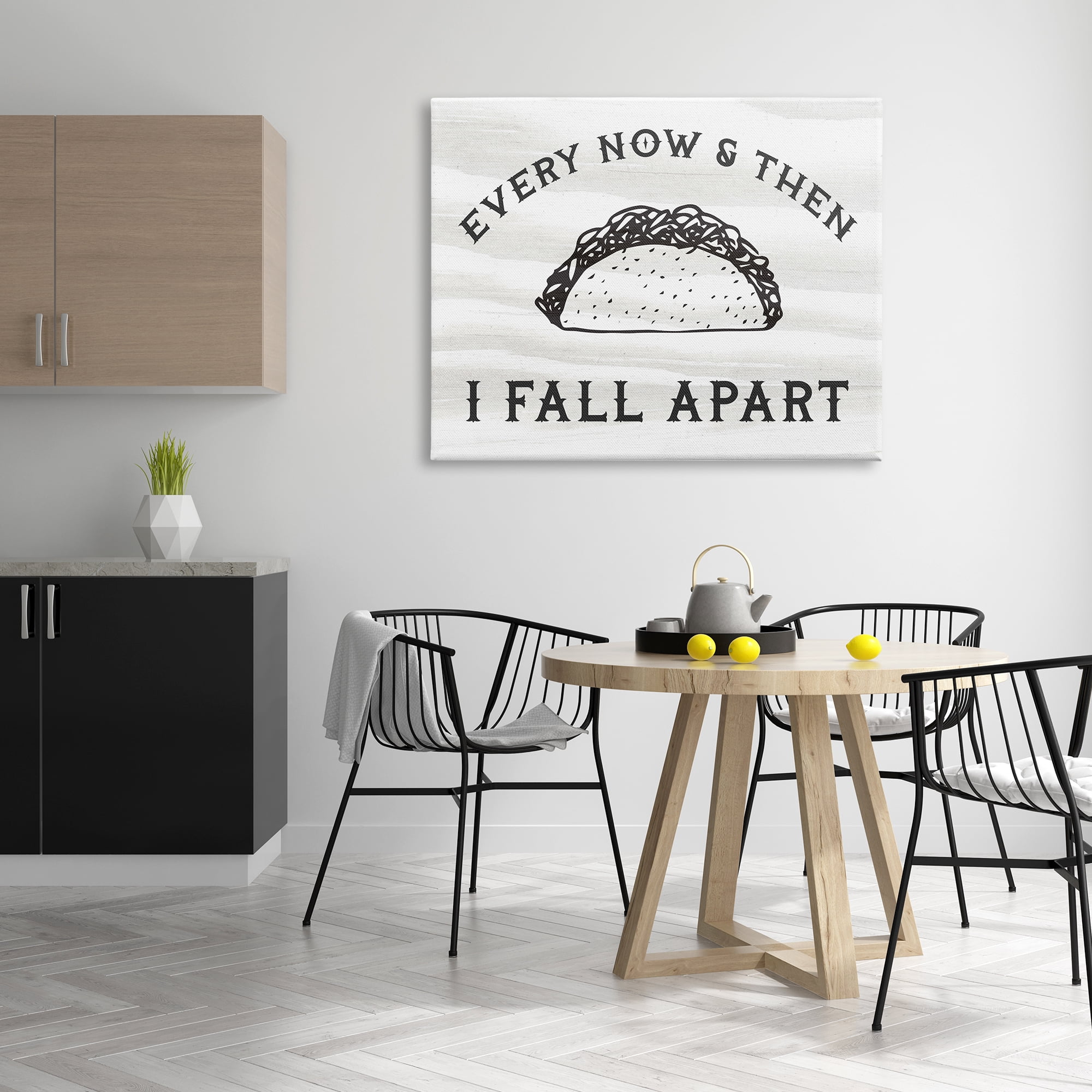 Stupell Indtries I Fall Apart Phrase Funny Kitchen Taco Pun,48 x 36,Design by Daphne Polselli