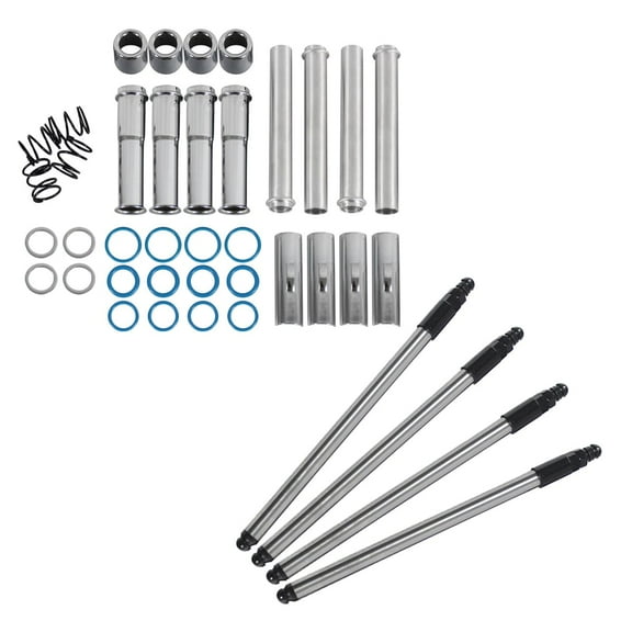 BST BSSP Harley Adjustable Pushrods & Push Rod Cover Kit Compatible with 1984-1999 Harley D-a-vid-son Evolution(EVO) Engine Motors FLS-FXS
