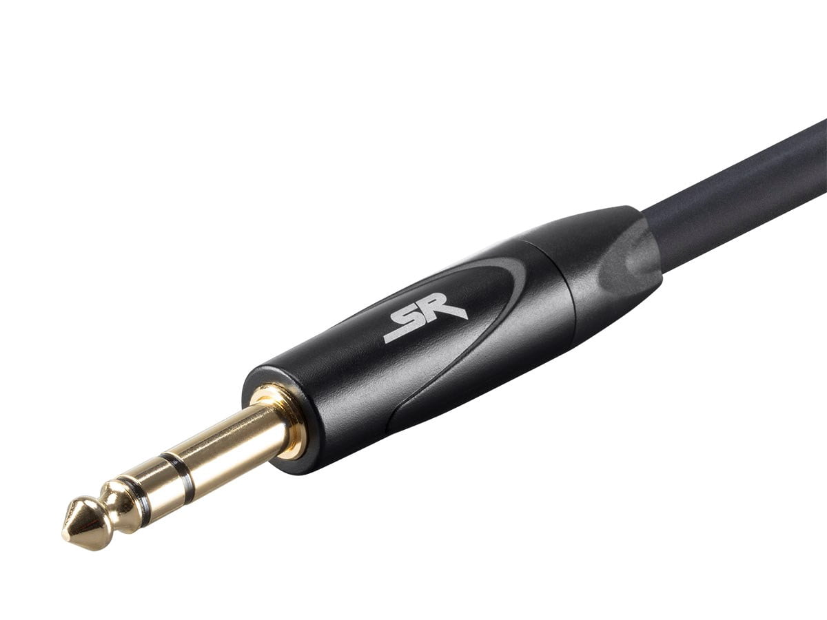 Monoprice XLR Male to 1/4 Inch TRS Male Cable - 15 Feet - Black | 16AWG, Gold Plated - Stage Right Series
