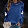 thumbnail image 2 of HUITKMM Chandail à Capuche pour Femmes Imprimé Halloween Manches Longues Sans Capuche Mode Automne Décontracté Col Rond Chandail Graphique pour Automne Hiver, 2 of 5