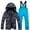 Sky Blue, variant on SGMVNU Boys and Girls Snowsuit Set Winter Hooded Padded Jacket and Overall Bib Pants Kids 2 Piece Ski Suits Snowboard Outfit Size M Blue
