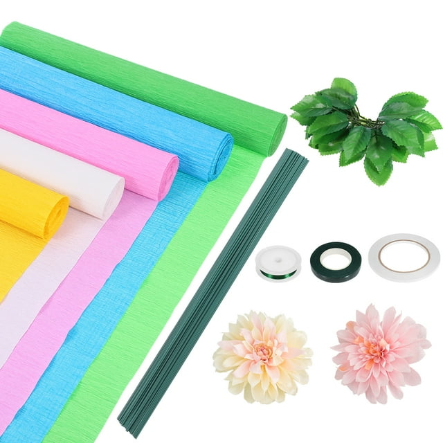 Uxcell 5 colores de papel crepé para hacer flores 8.2ft x 10 in para decoraciones de fiesta