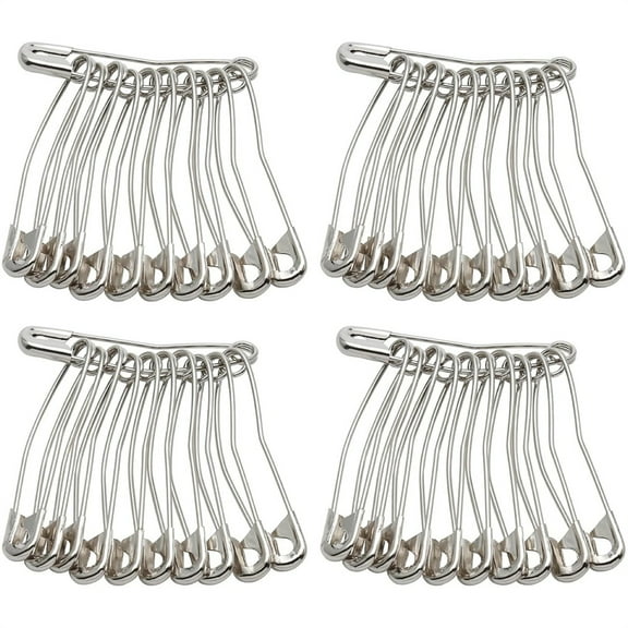 100 Pcs Stainless Steel Safety Pins,Curved Sewing Pin,Metal Bent Pin,Mini Laundry Pins,with Plastic Storage Box,Household Quilting Tools,for Clothes Quick Basting and Knitting (55mm)